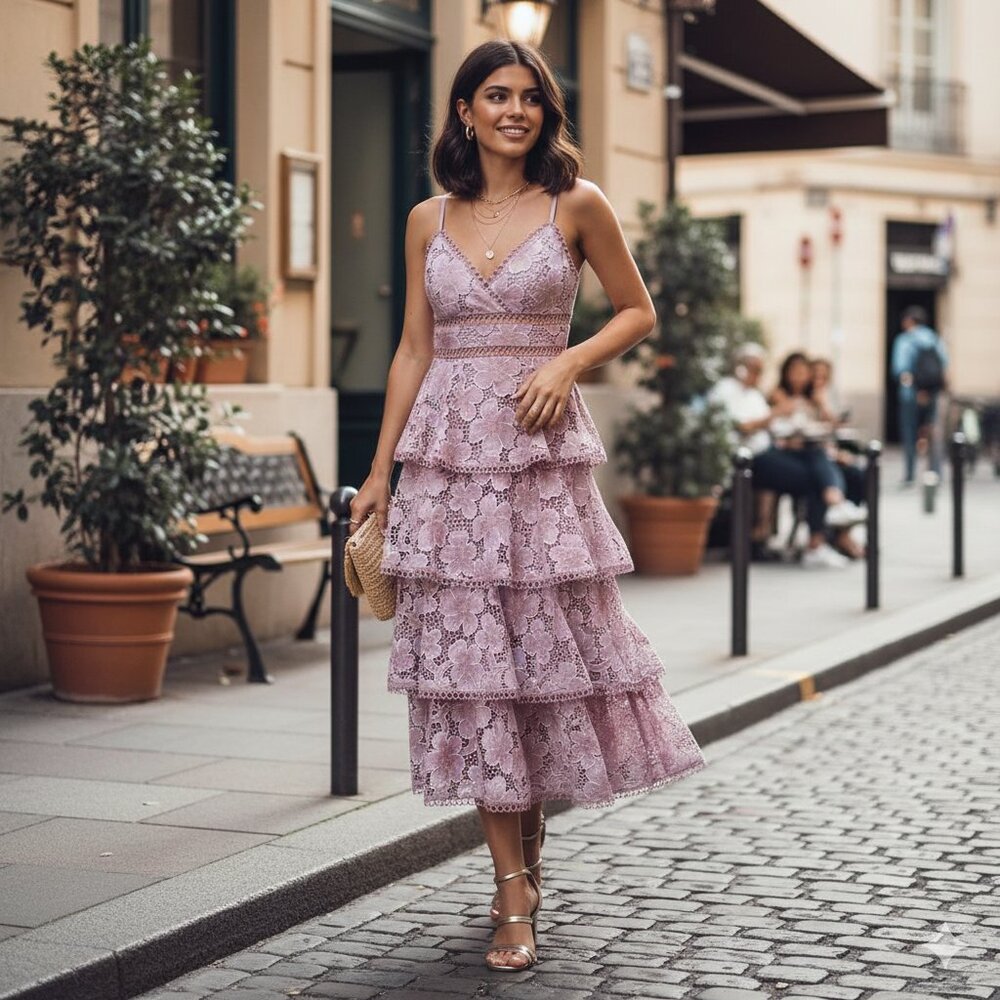 NWT Arose Studio Eartha Spaghetti Strap Surplice Front Floral Print